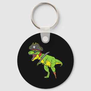 Fun TRex Pirate Dinosaur Dino Cute Halloween Costu Key Ring
