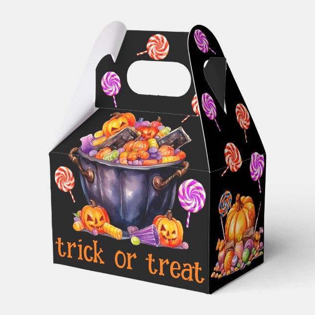 Fun Trick Or Treat Halloween Favour Box (Front Side)