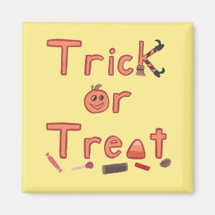 Fun Trick, Treat Broom Witch Legs Candy Halloween Magnet
