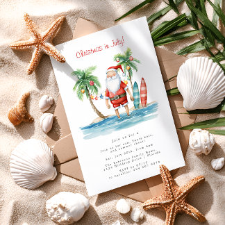 Fun Tropical Christmas In July Invitation