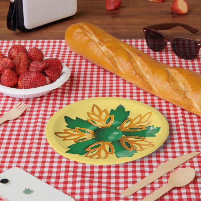 Fun Tropical Flower Floral Spring Summer Birthday Paper Plate (Picnic)