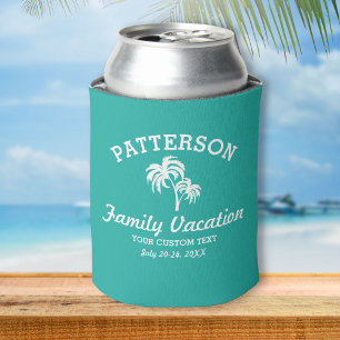 Fun Tropical Palm Tree Retro Summer Beach Travel Can Cooler