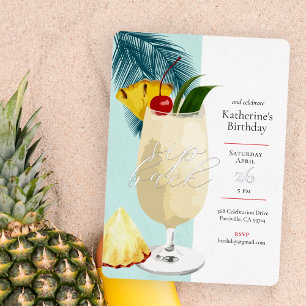 Fun Tropical Pina Colada Cocktail Birthday Party