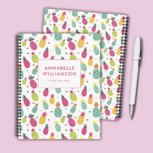 Fun Tropical Pineapple summer fruit pattern Notebook