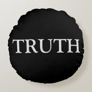 Fun Truth & Dare in White and Black Round Cushion