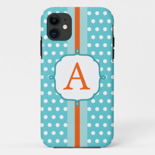 Fun Turquoise Monogram iPhone 5 Case