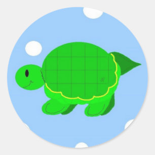 Fun Turtle Classic Round Sticker