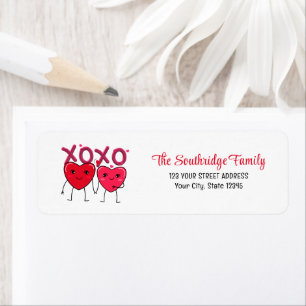 Fun Two Hearts Holding Hands Return Address Return Address Label