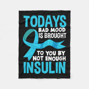 Fun Type 1 2 Diabetic T1d T2d Insulin Diabetes Awa Fleece Blanket