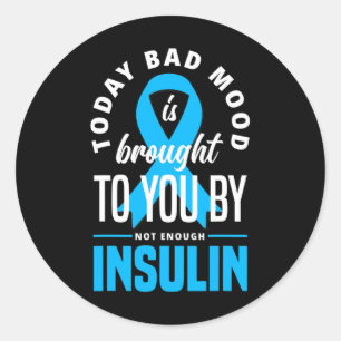Fun Type One Diabetes T1d Warrior Fun Diabetes  Classic Round Sticker