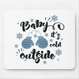 Fun Typography Christmas Mouse Pad
