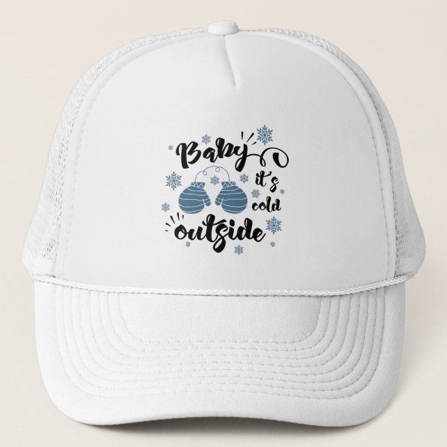 Fun Typography Christmas Trucker Hat (Front)