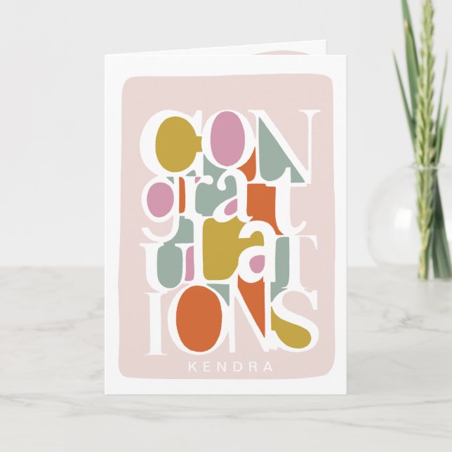 Fun typography custom design Congratulations Card (Front)