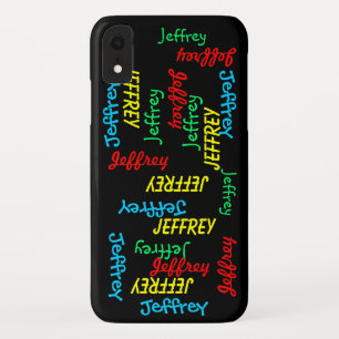 Fun Typography Repeating Name, Personalised, iPhone XR Case