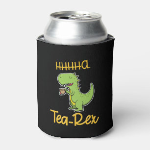 Fun Tyrannosaurus Rex Sipping Tea Party Can Cooler
