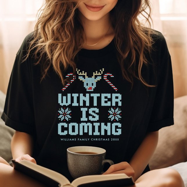 Fun Ugly Christmas Sweater Winter is Coming Shirt (Creator Uploaded)