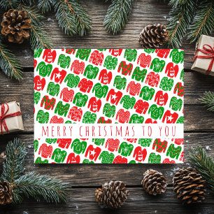Fun Ugly Christmas Sweaters Holiday Pattern CUSTOM Postcard