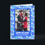 Fun Ugly Hanukkah Sweaters Cute CUSTOM Holiday Card<br><div class="desc">Customise this card by adding your own photo and text over the cute background. Check my shop for more colours and designs or let me know if you'd like something custom. Thanks for shopping with me!</div>
