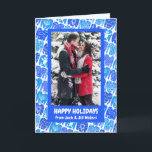 Fun Ugly Hanukkah Sweaters Cute CUSTOM Holiday Card<br><div class="desc">Customise this card by adding your own photo and text over the cute background. Check my shop for more colours and designs or let me know if you'd like something custom. Thanks for shopping with me!</div>