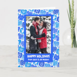 Fun Ugly Hanukkah Sweaters Cute CUSTOM Holiday Card