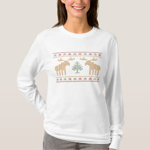 Fun ugly sweater christmas holiday women's t-shirt