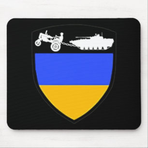 Fun Ukraine Farmer Tractor Towing Tank Meme  Mouse Pad