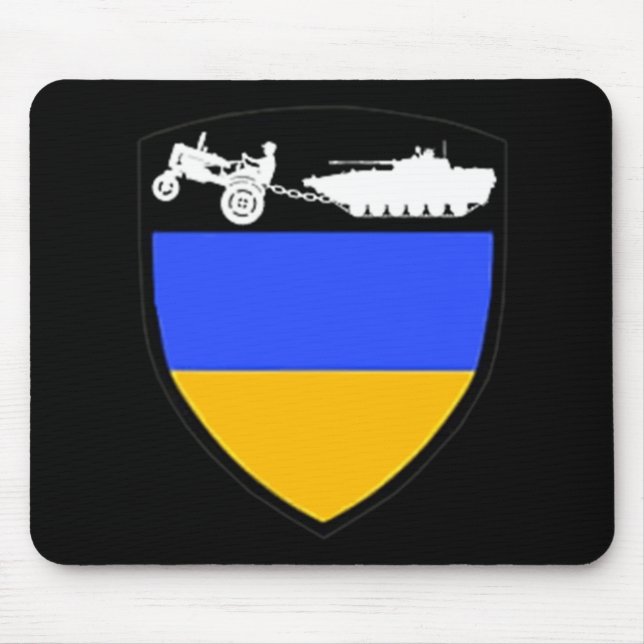 Fun Ukraine Farmer Tractor Towing Tank Meme  Mouse Pad (Front)