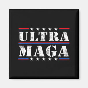 Fun Ultra Maga Vintage American Flag Ultra-Maga Re Magnet