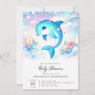 Fun Under the Sea Dolphin Baby Shower Invitation