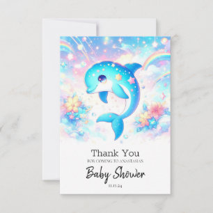 Fun Under the Sea Dolphin Baby Shower Thank You Card