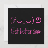 Fun unicode pink get better soon card