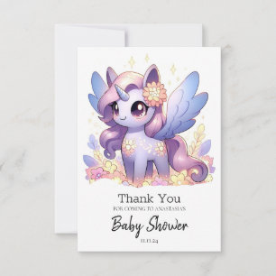 Fun Unicorn Baby Shower Thank You Card