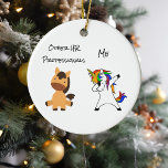 Fun Unicorn HR Human Resources Professional Ceramic Ornament<br><div class="desc">This design may be personalized by choosing the customize further option. You may also transfer onto other items. Contact me at colorflowcreations@gmail.com or use the chat option at the top of the page if you wish to have this design on another product or need assistance. See more of my designs...</div>