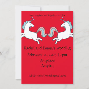 Fun Unicorn wedding invitation. Customizable Invitation