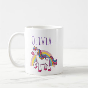 Fun Unicorn with Name Kids Coffee Mug