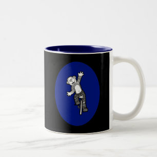 Fun Unicycle Monkey Two-Tone Coffee Mug