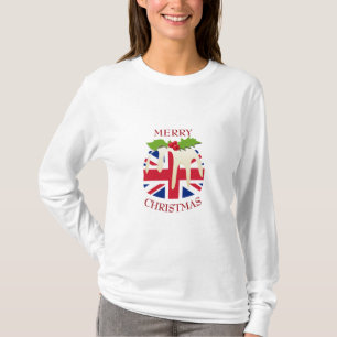 Fun UNION JACK UK Christmas Pudding T-Shirt