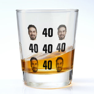 Fun Unique 40th Birthday Photo Cool Retro Shot Glass