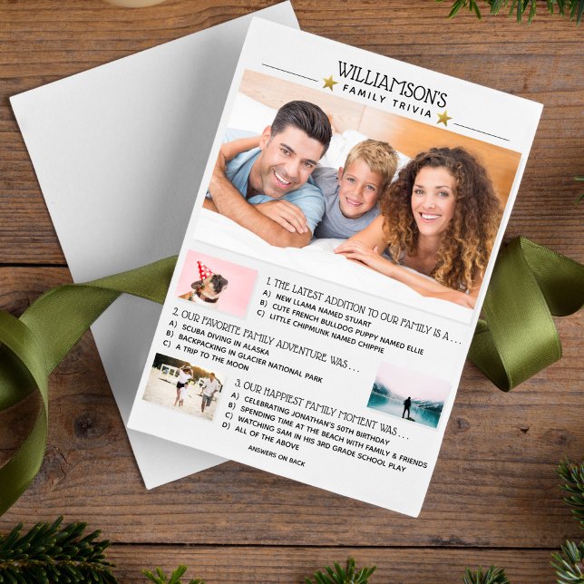 Fun Unique Christmas Family Trivia Photo Collage Holiday Card (Creator Uploaded)