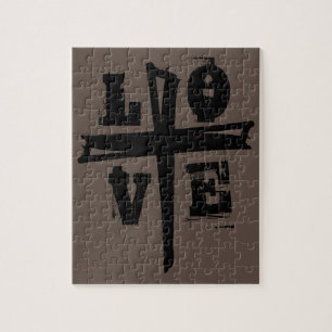fun unique CROSS and LOVE Jigsaw Puzzle
