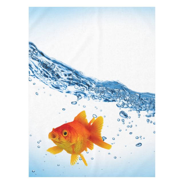 Fun Unique Goldfish Fish Bowl Water Tablecloth (Front)