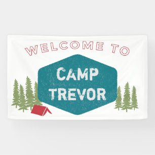 Fun Unique Personalised Camp Name Birthday Party Banner
