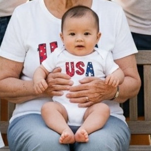 Fun USA Birthday Celebration Red White and Blue  Baby Bodysuit