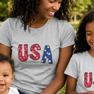 Fun USA Birthday Celebration Red White and Blue T-Shirt