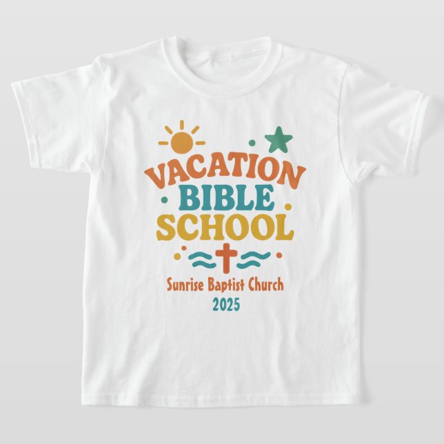 Fun Vacation Bible School VBS Church Name & Year T-Shirt (Laydown)