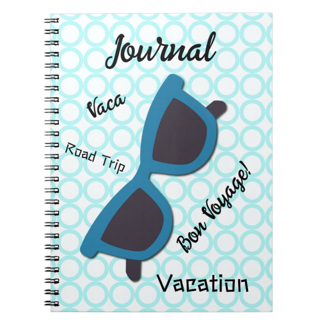 Fun Vacation Road Trip Sunglasses Art Journal (Front)