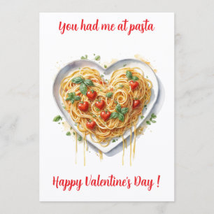 Fun Valentine Pasta Heart Italy Holiday Card