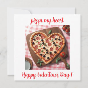 Fun Valentine Pizza Heart Italy Holiday Card