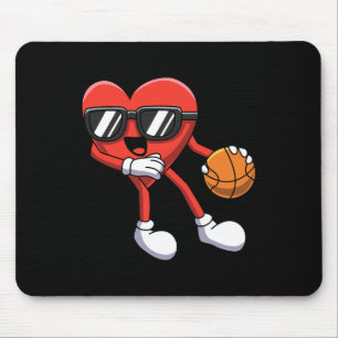 Fun Valentines Day Heart Playing Bysketbyll Boys K Mouse Pad