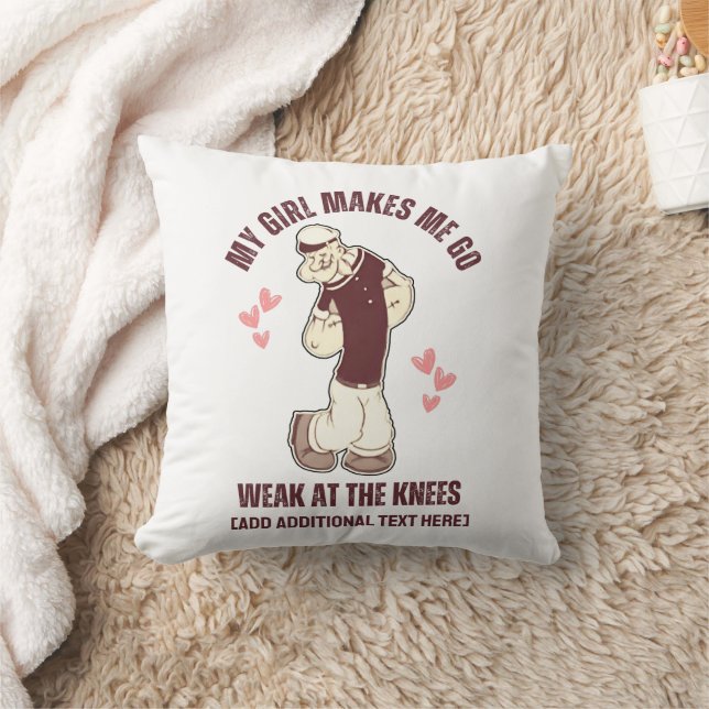 Fun Valentines Day POPEYE Weak At The Knees  Cushion (Blanket)
